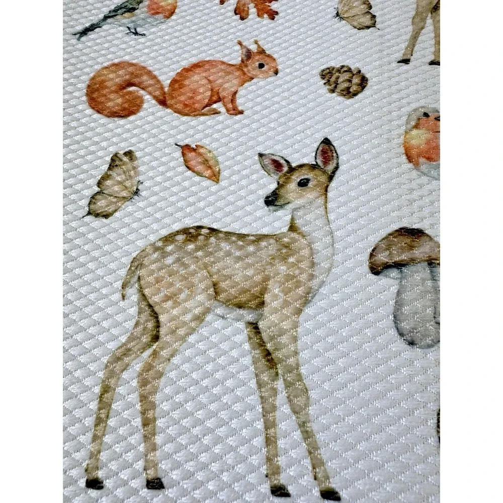 Mint & Ivy Woodland Dish Drying Mat Deer Rabbit Squirrel Fall Kitchen